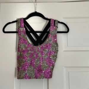 Vintage sequin crop top